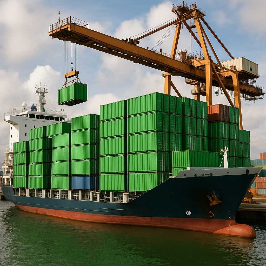 out-20250719_1309_Green Container Shipping_simple_compose_01k0h0sghzf3xt4xwtp3j2ggt8